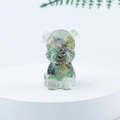 Miniature Schnauzer figurine crafted with colorful crystal gravel and resin drip glue - 25 Opalite