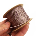 Detail of 1mm pink and gold twisted cord roll for DIY jewelry making and tassels - Purple Grey