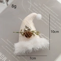 Mini cappello natalizio in peluche champagne con pigne e campanelli per decorazioni - Cappello Champagne