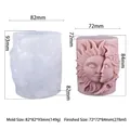 Silicone mold for sun and moon face candles with precise dimension measurements - Cylindrical Moon Goddess GJ-064