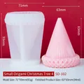 Molde de silicona para vela de árbol de Navidad origami rosa con diseño 3D - Árbol de Navidad de origami pequeño 4 SD-102