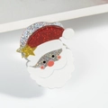 Sparkly Santa Claus hair claw clip with glitter accents and festive moon design - Santa with Star and Moon
