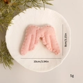 Pink felt angel wing Christmas ornaments with soft texture and delicate white stitching - Small / Pink