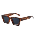 Gafas de sol cuadradas de gran tamaño con montura gruesa de carey y lentes oscuras - Montura Leopardo Lentes Gris Negro