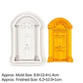 European arched door silicone mold with gold fondant sample for cake decorating - 15-591 Door Mold / Gray