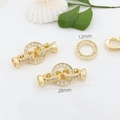 18K gold plated infinity jewelry clasp with cubic zirconia and 12mm ring - Large Round / Gold