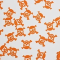 Vibrant orange pirate skull and crossbones confetti for Halloween party decor - Orange Skeleton Head