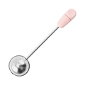 304 stainless steel tea infuser featuring a pink silicone handle and mesh ball strainer - Pink