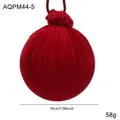 18cm large red velvet decorative ball ornament with hanging loop for Christmas tree - 18CM Red Flocked Hanging Ball Ornament