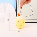 Cute yellow bubble tea plush keychain with embroidered expression and metal hook - Silver Keychain / 12cm / Yellow