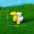 Miniature white bird figurine for micro landscapes, size 2.7cm high and 2.9cm wide - Open-Mouthed Pelican