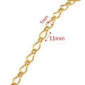 Chaîne à maillons en acier inoxydable doré de 7mm pour la création de bijoux DIY - Maillons Ovales Polis 11x7mm / Doré