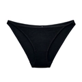Women's minimalist black cotton sporty thong underwear with thin straps in a variant view - M / Black