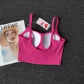 Débardeur de sport rose vif avec coussinets amovibles et tissu extensible Lycra - S / Hauts / Rouge Merlot
