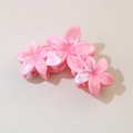 Pink and white marble texture flower shark hair claw clip for elegant styling - #22abs Dark Pink - Three Flowers / Bulk (No Packaging)