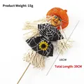 Halloween witch scarecrow decoration on wooden stick for pumpkin cups, 39cm height - Witch Insert No. 1