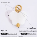 White butterfly pendant charm in 18k gold plated stainless steel, 12.5mm size - PJ91220-White Cloud Butterfly Charm