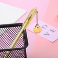 Bright yellow cute gel pen with star-filled transparent charm and metal chain pendant - Yellow Wish Bottle