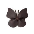Barrette papillon en cuir marron foncé pour filles, design élégant et minimaliste - Brun Foncé