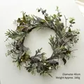 Christmas wreath with pine cones and white berries, 40cm diameter, snowy greenery decor - 40CM Wreath