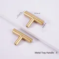 Brushed gold T-bar metal handles for resin trays and cabinets with screw holes - Metal Handle 5cm Gold