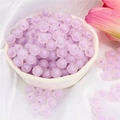 Frosted lavender round acrylic beads for DIY jewelry making displayed in a bowl - Lavender Frosted Round 8mm (110pcs)