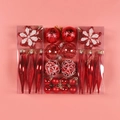 Set di decorazioni natalizie rosse con motivi a fiocco di neve in confezione - Rosso