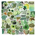 Lot de 60 autocollants imperméables vert avocat pour gourdes et valises au style estival - Ensemble de 60 Feuilles