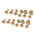 Ensemble de puces d'oreilles boules dorées en acier 316L en 6 tailles dégradées - Or (3-8mm)