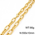 Collar de cadena cubana dorada texturizada gruesa con cierre de langosta para unisex - Collar 55cm / Dorado