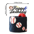 Baseball happy birthday cake topper with glitter finish for sport theme party decoration - Baseball Theme Birthday Cake Large Topper