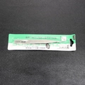 Macro detail of anti-magnetic stainless steel precision tweezers in green blister packaging - Straight Tweezers (1pc)