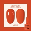 Caramel orange soak-off gel nail polish G019 showing glossy and matte finishes - Caramel Orange (019)