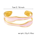 Detailed view of pink enamel wave bangle with 7cm diameter and 27g weight specification - Pink
