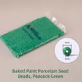 Vibrant peacock green glass seed beads 3mm size with glossy finish for DIY jewelry crafts - Peacock Green 3mm
