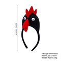Plush rooster animal headband with red comb and yellow beak for party costume - 3D Black Rooster