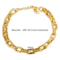 Golden 6mm Cuban link chain bracelet with lobster clasp and 3.5cm extension chain - Gold Bracelet (6mm)