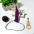 Cerchietto unicorno viola scintillante con dettagli dorati per capelli da bambina - Viola