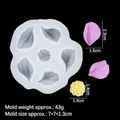 Silicone petal and core fondant mold for tulip cake decoration and baking crafts - B391 Small Gelsang Flower / Clear