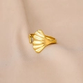 Anello aperto elegante a foglia di ginkgo placcato oro con fascia regolabile - Aperto Regolabile / Oro