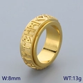 Anillo giratorio Viking de 8mm en acero inoxidable dorado con grabado de runas nórdicas - US 6 / Dorado (KR110121-K)