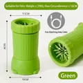 Green automatic dog paw cleaner with silicone bristles, size 16x10cm for pets under 25kg - Green