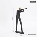 Modern black resin shooting athlete statue with gold head, 24cm tall nordic shelf decor - Gold-Shooting Athlete