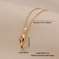 Collar de acero inoxidable con colgante de pez koi dorado con detalles de dimensiones - Estilo de carpa koi dorada (4#)