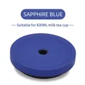 Sapphire blue 10.1cm matte cup lid with straw hole for 830ml bubble tea tumblers - Fits 830ML Cups / Sapphire Blue