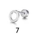 Minimalist stainless steel geometric circle stud earring in silver finish for daily wear - Circle & Round Plate Style / 1 Piece / Steel