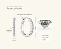 S925 Sterling Silver 19mm Hoop Earrings with 1.8mm D-Color VVS1 Moissanite Stones - 0.2ct+0.2ct / Silver