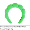 Thick grass green padded sponge headband with wavy cloud design 17cm x 18cm x 4cm - Towel Cloth Wavy Headband (9#) / Grass Green