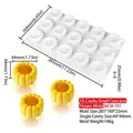 White 15-cavity sunflower silicone mold for flower-shaped mousse, chocolate, and soap making - 15-Cavity Small Groove Flower MCM-701