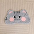 Cute grey plush cat pillow case cover with cat ears and bottom zipper on a knit rug - 55cm Shell No Filling (With Zipper) / Gray